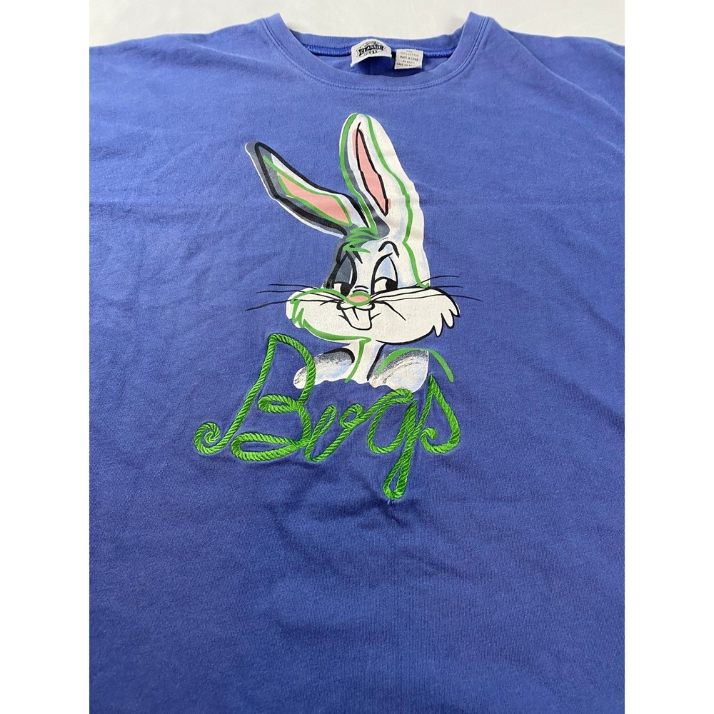 Looney Tunes Bugs Bunny T-Shirt Mens XXL Blue Good 1995 Vintage 90s - Picture 1 of 9